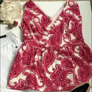 Adorable  Paisley sleeveless pink top